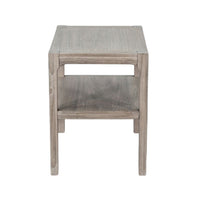 Fela Chair Side Table, 24 Inch Top with Open Shelf, Natural Brown - BM339794