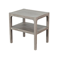 Fela Chair Side Table, 24 Inch Top with Open Shelf, Natural Brown - BM339794