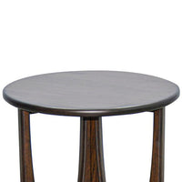 Natra Chairside Table, 22 Inch Round Top w Cutout Base, Dark Brown - BM339795
