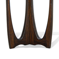 Natra Chairside Table, 22 Inch Round Top w Cutout Base, Dark Brown - BM339795