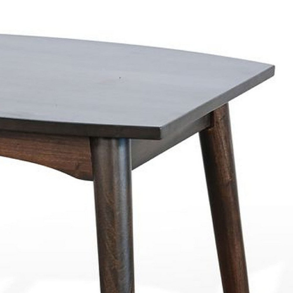 Neva Side End Table, 24 Inch Square Top with Angled Legs, Dark Brown - BM339796