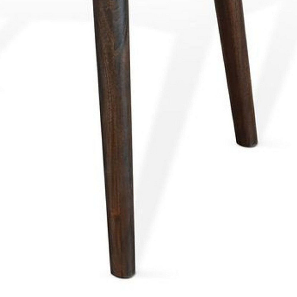 Neva Side End Table, 24 Inch Square Top with Angled Legs, Dark Brown - BM339796