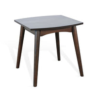 Neva Side End Table, 24 Inch Square Top with Angled Legs, Dark Brown - BM339796