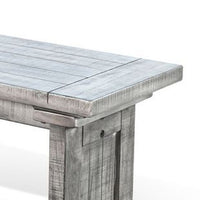 Bench, 48 Inch Wide Farmhouse Plank Style Seat, Gray Pedestal Base - BM339798