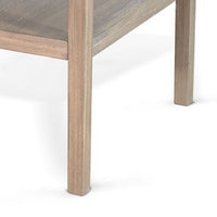 Side End Table with Lower Shelf, 24 Inch Square Top, Natural Brown - BM339799