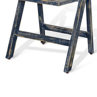 Shen Folding Dining Chair Set of 2, Ocean Blue Frame, Beige Cushion - BM339801