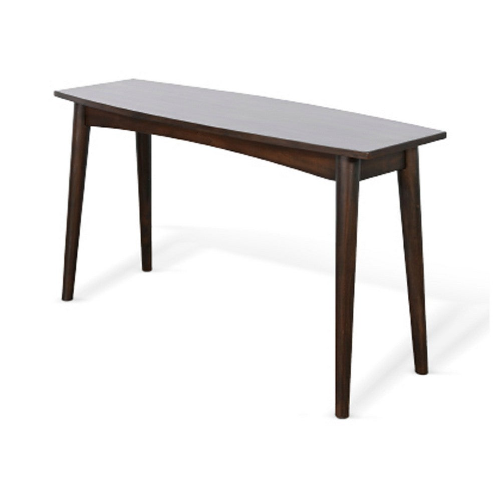 Neva Sofa Console Table, 48 Inch Rectangular, Angled Legs, Dark Brown - BM339803