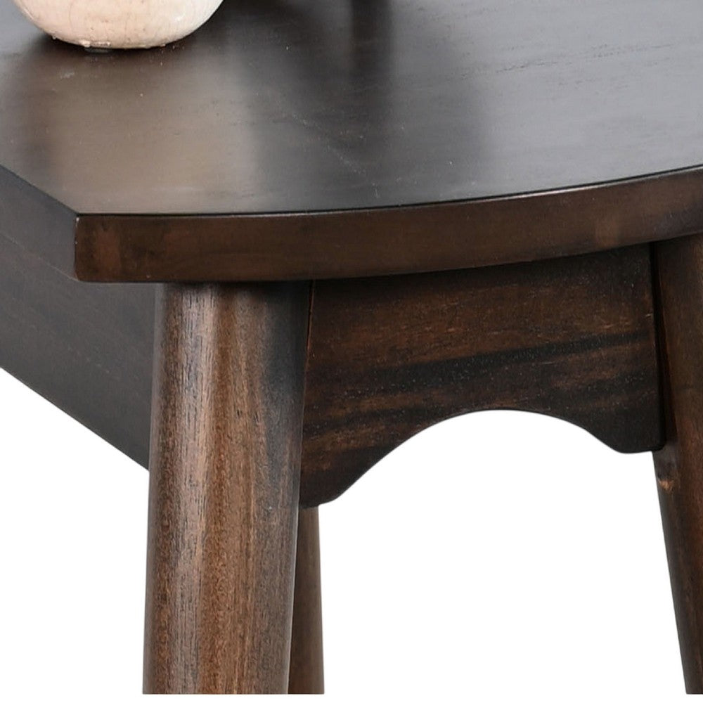 Neva Sofa Console Table, 48 Inch Rectangular, Angled Legs, Dark Brown - BM339803