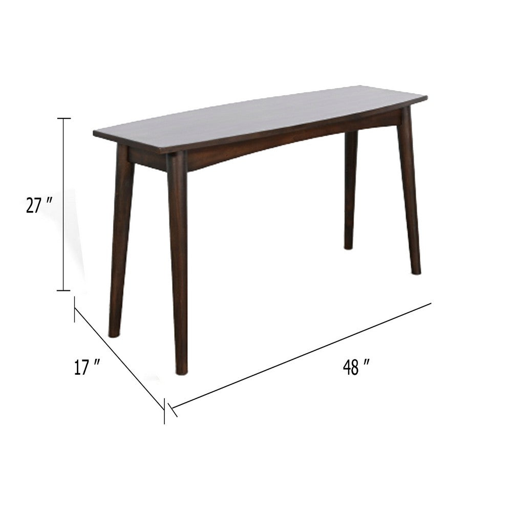 Neva Sofa Console Table, 48 Inch Rectangular, Angled Legs, Dark Brown - BM339803