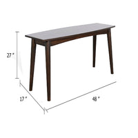 Neva Sofa Console Table, 48 Inch Rectangular, Angled Legs, Dark Brown - BM339803
