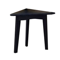 Liom Nesting Side Table Set of 2, Triangular Top, Black Solid Mindi Wood - BM339804