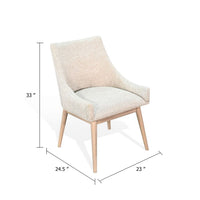 Livvy Low Back Dining Chair Set of 2, Light Gray Fabric, Wheat Brown Wood - BM339851