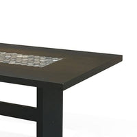 Hardy Dining Table, Honeycomb Tile, 60 Inch Black Wire Brushed Wood - BM339853