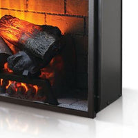 Daniel Fireplace Inlay, LED Flame Effect, Infrared Remote, Black Metal - BM339855
