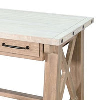Anva Writing Desk with USB Power Plug, 2 Drawers, Gray Mindi Wood - BM339859
