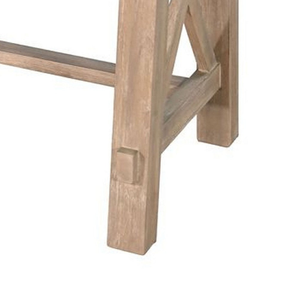Anva Writing Desk with USB Power Plug, 2 Drawers, Gray Mindi Wood - BM339859