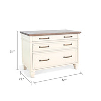 Casey File Cabinet with 3 Drawers, White Brown Mahogany Mindy Wood - BM339863