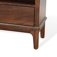 West TV Stand Media Cabinet, Open Shelves, Brown Mahogany Wood, 64 Inch - BM339864