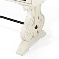 Fenil Writing Desk with Power Strip and 3 Drawer, White Mindi Mahogany - BM339882