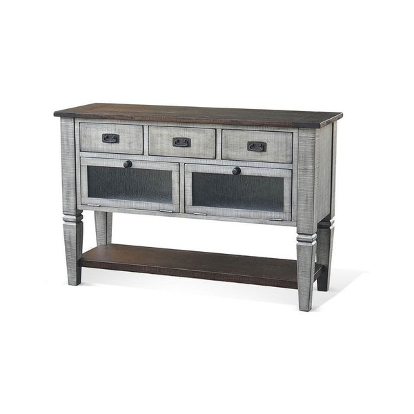 Camie Sideboard Server, Drop Down Drawers, Waterfall Brown Gray Mahogany - BM339887