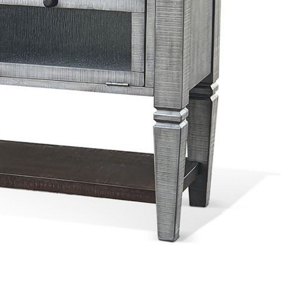 Camie Sideboard Server, Drop Down Drawers, Waterfall Brown Gray Mahogany - BM339887
