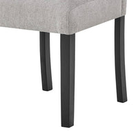 Figu Set of 4 Dining Chair, Brown-Gray Fabric Seating, Black Wood Legs - BM340147