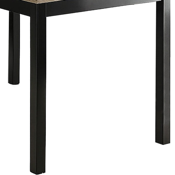 Figu Dining Table, Rectangular 48 Inch Sleek Brown Top, Black Wood Legs - BM340148