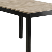 Figu Dining Table, Rectangular 48 Inch Sleek Brown Top, Black Wood Legs - BM340148
