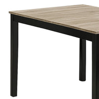 Figu Dining Table, Rectangular 48 Inch Sleek Brown Top, Black Wood Legs - BM340148