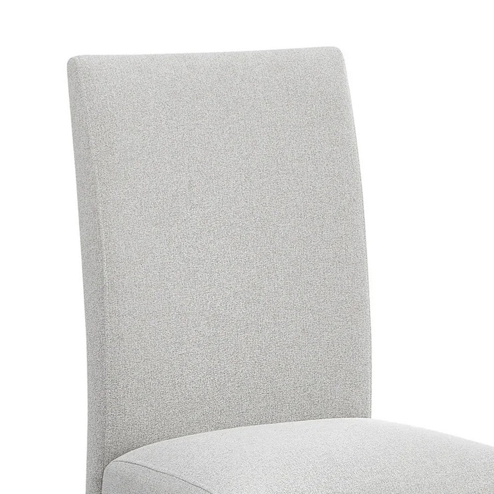 Riac Set of 2 Side Dining Chairs, Black Wood, Dove Gray Fabric Seat - BM340151