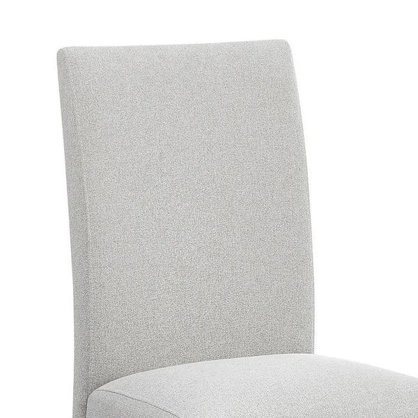 Riac Set of 2 Side Dining Chairs, Black Wood, Dove Gray Fabric Seat - BM340151