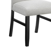 Riac Set of 2 Side Dining Chairs, Black Wood, Dove Gray Fabric Seat - BM340151