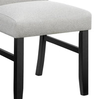 Riac Set of 2 Side Dining Chairs, Black Wood, Dove Gray Fabric Seat - BM340151