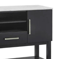 Amber Sideboard Buffet Server Cabinet, 2 Cabinets and 2 Shelves, Black - BM340152