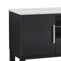 Amber Sideboard Buffet Server Cabinet, 2 Cabinets and 2 Shelves, Black - BM340152
