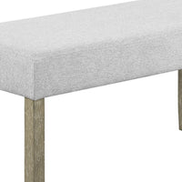Koji Dining Bench, Gray Fabric Padded Seat, Brown Wood Frame, 42 Inch - BM340155