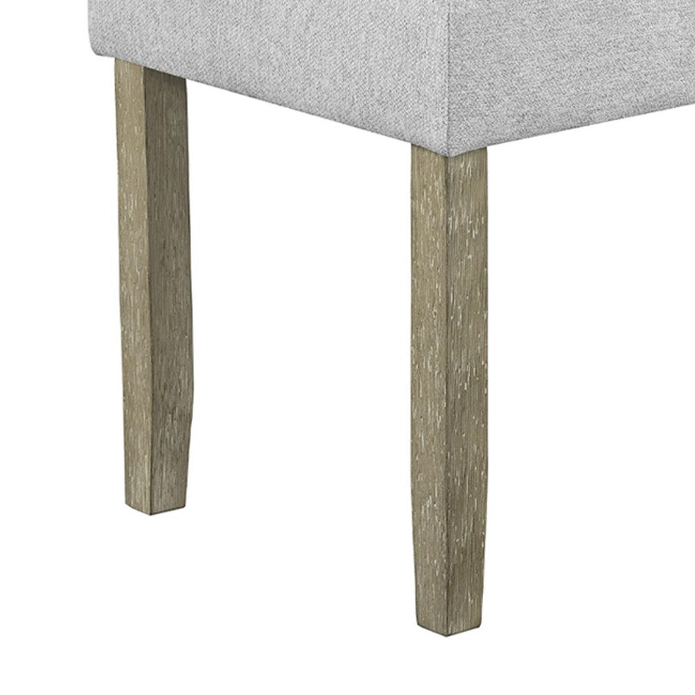 Koji Dining Bench, Gray Fabric Padded Seat, Brown Wood Frame, 42 Inch - BM340155