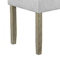 Koji Dining Bench, Gray Fabric Padded Seat, Brown Wood Frame, 42 Inch - BM340155