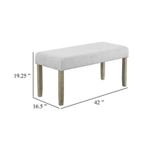 Koji Dining Bench, Gray Fabric Padded Seat, Brown Wood Frame, 42 Inch - BM340155