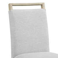 Koji Dining Chair Set of 2, Gray Fabric Padded Seat, Brown Wood Frame - BM340156