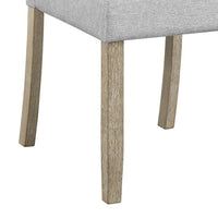 Koji Dining Chair Set of 2, Gray Fabric Padded Seat, Brown Wood Frame - BM340156