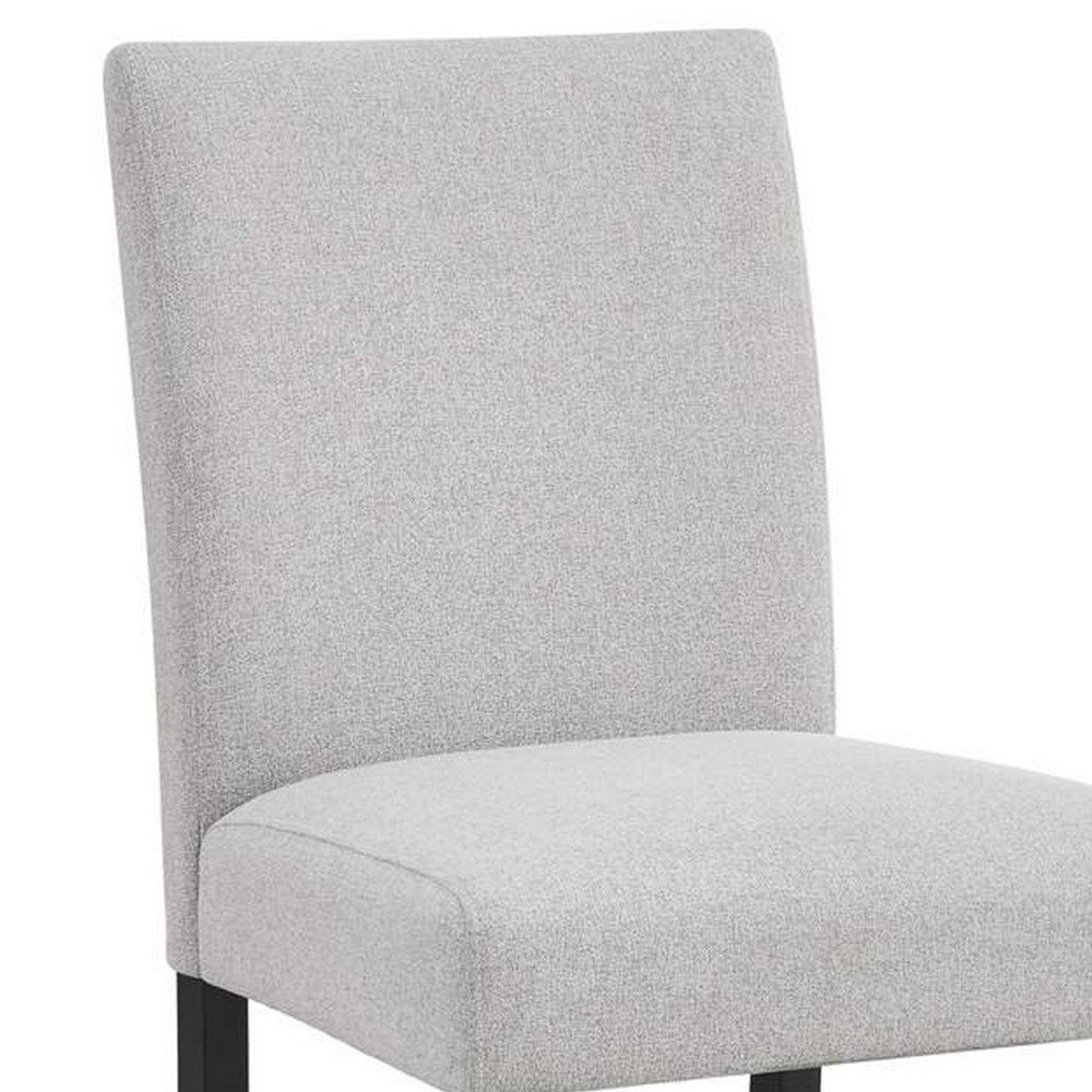 Riac Set of 2 Counter Height Chairs, Black Wood, Dove Gray Fabric Seat - BM340157