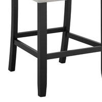 Riac Set of 2 Counter Height Chairs, Black Wood, Dove Gray Fabric Seat - BM340157