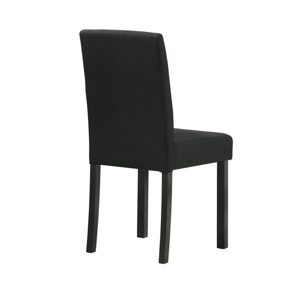 Syon Dining Chair Set of 4, Black Wood Frame, Fabric Seat and Backrest - BM340161