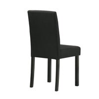 Syon Dining Chair Set of 4, Black Wood Frame, Fabric Seat and Backrest - BM340161
