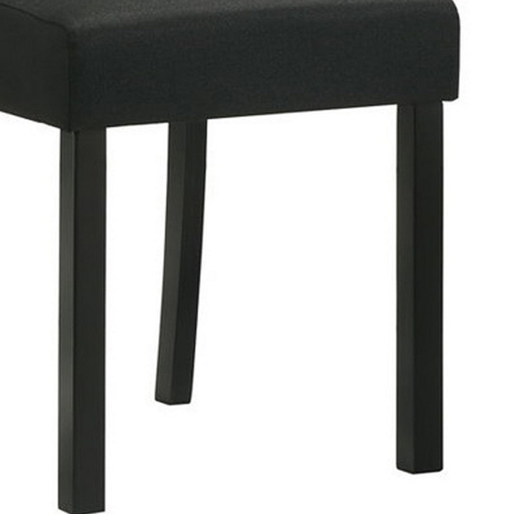 Syon Dining Chair Set of 4, Black Wood Frame, Fabric Seat and Backrest - BM340161