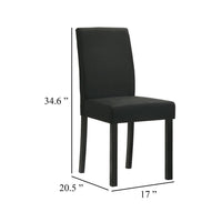 Syon Dining Chair Set of 4, Black Wood Frame, Fabric Seat and Backrest - BM340161