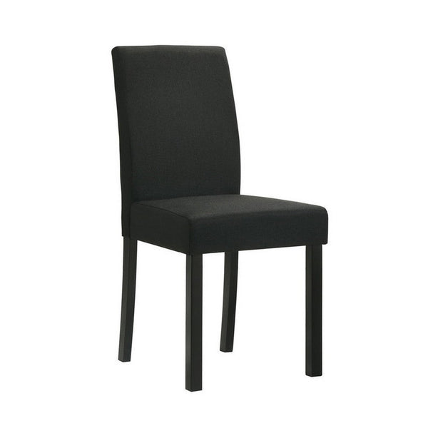 Syon Dining Chair Set of 4, Black Wood Frame, Fabric Seat and Backrest - BM340161