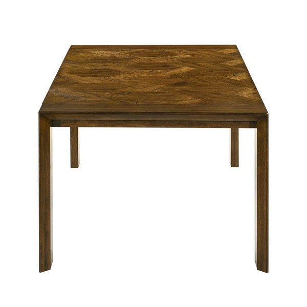 Liyo Dining Table, 71 Inch Rectangular Brown Wood Top, Block Legs - BM340175