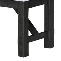 Riby 48 Inch Dining Bench, Black Wood Body, Gray Linen Padded Seat - BM340176